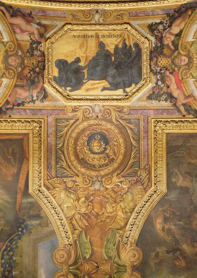 Der Erwerb von Dünkirchen im Jahr 1662, Deckenmalerei aus der Galerie des Glaces von Charles Le Brun